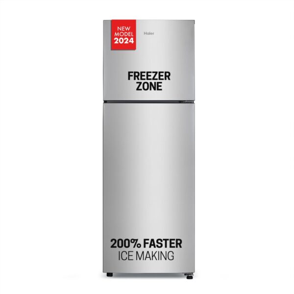 Haier 240 L, 2 Star, Frost Free Double Door Refrigerator (Moon Silver, 2024 Model)